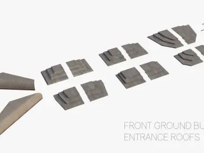 Modular Bunker WWII Low-poly 3D model