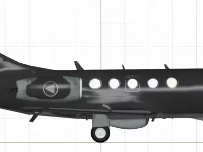 Dassault Falcon 20 - ELINT or ECM aircraft - the MYSTIC Low-poly 3D model
