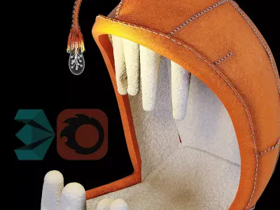 Swing chair by Porky Hefer Sea Predator Monster Low-poly 3D model