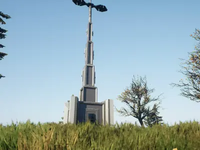 Tower street lamp Free low-poly 3D model