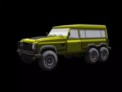 Kahn-avci-6x6 land rover jeep Low-poly 3D model