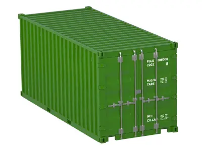 20 ft Container green 3D model