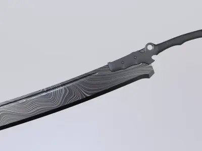 Damascus Zombie Cleaver Low-poly 3D model