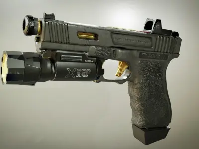 Glock 17 Salient Arms SAI 3D Model Low-poly 3D model