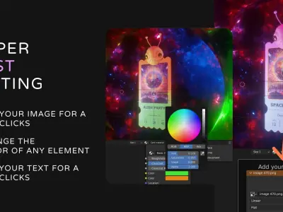 Space 3D ticket Blender template Eevvee render 3D model
