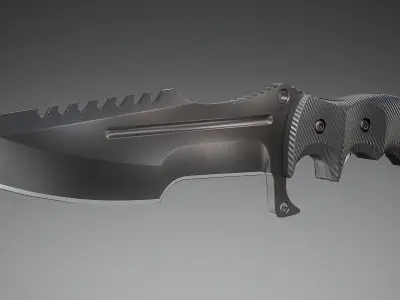 Tactical Combat Knife Low-poly 3D model