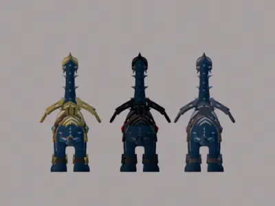 Simplistic Armored Dino Mount Low-poly 3D model