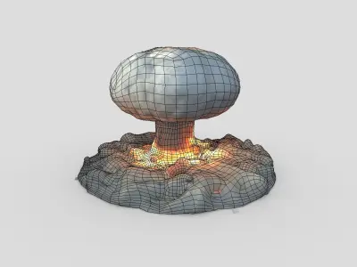 Nuclear Explosion Low-poly 3D model