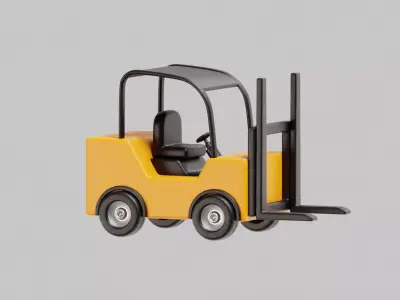 Golf Cart Cartoon Low-poly 3D model purchase