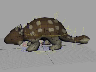 Low Poly - Ankylosaurus Rig Free low-poly 3D model