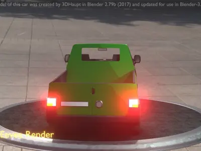 City Car 43 Commercial Pickup 3500 Type-C Green Low-poly 3D model