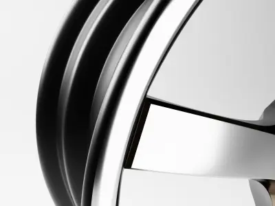 Polished rim without tire Low-poly 3D model