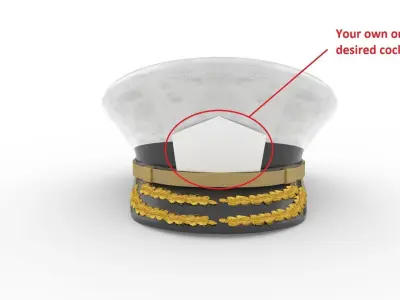 Navy Admiral Cap Hat Man 3D model