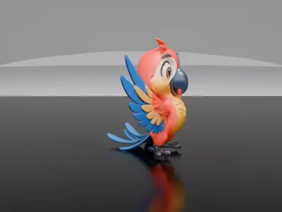 Rigged Bird Character Low-poly 3D model