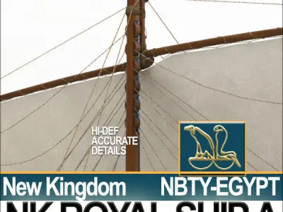 Ancient Egypt Pharaoh Royal Ship New Kingdom 3D model