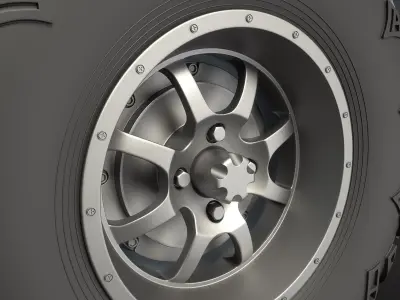Off-Road ATV Wheel High-Poly 3D model