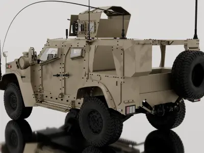 Oshkosh JLTV 2014 - Armed Vehicle 3D model Low-poly 3D model