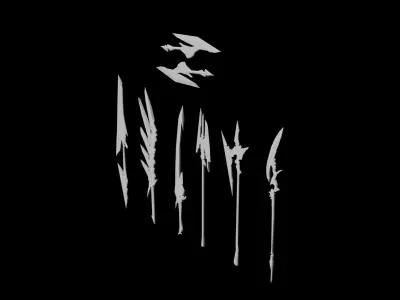 Fantasy Weapon Pack Low-poly 3D model