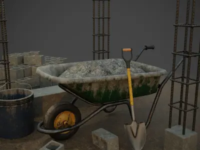 construction tools Low-poly 3D model