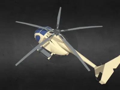 MH-6 helicopter Low-poly 3D model