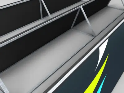 Stadium Advertising Commercial Board low poly Low-poly 3D model