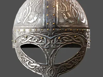 Stainess Viking Helmet Low-poly 3D model
