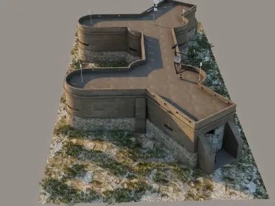 bunker concrete fort 3D model