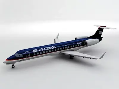  Embraer ERJ 145 - US Airways Low-poly 3D model
