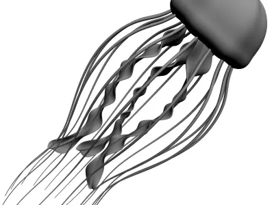 Jellyfish Rigged Low-poly 3D model