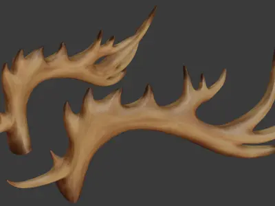 Antler Fantasy Free low-poly 3D model