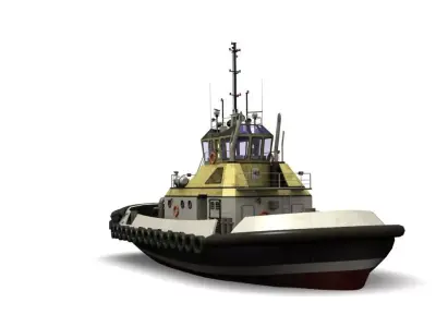 Tugboat Low-poly 3D model