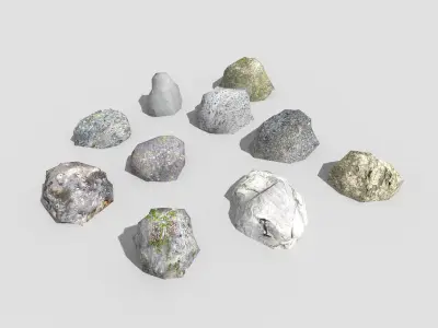 low poly rocks collection 6 group of Low-poly 3D model
