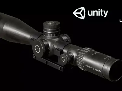 Schmidt And Bender scope with mount Low-poly 3D model