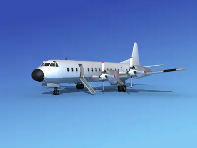 Lockheed L-188 Electra HP Unmarked 2 3D model