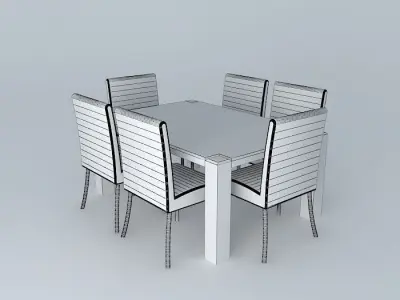 Dinner Table Vikor Free 3D model