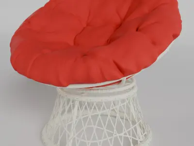 3D Model of a Wicker Armchair - 6 Color Variations Free 3D model