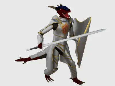 Dragonborn Character - Game Ready Low-poly 3D model