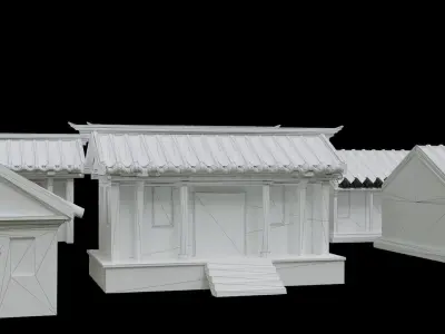 china ancient house plus 6 Free low-poly 3D model