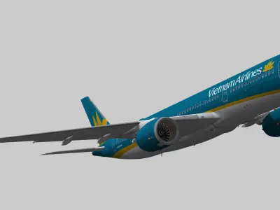 Airbus A350-900 XWB Vietnam Airlines Low-poly 3D model