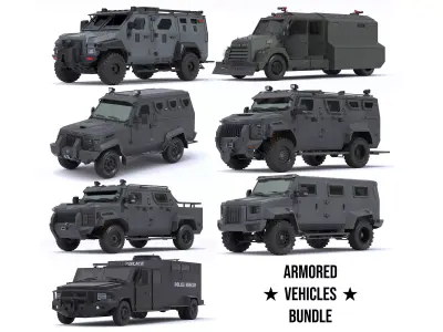 Armored Police and Military Vehicles Bundle Alpine Series 3D model