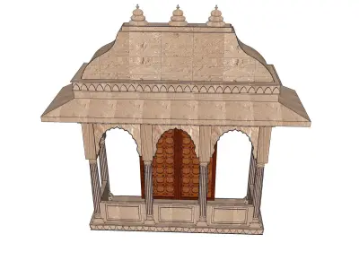 indian jodhpuri stone jharokha window 3D model