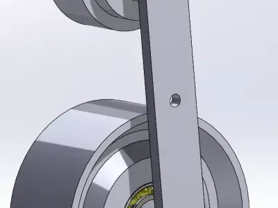Tensioner Pulley with Bearing and Support 3D model