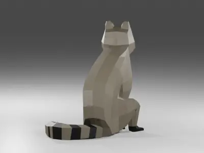 Raccon Low Poly Rigged Free low-poly 3D model