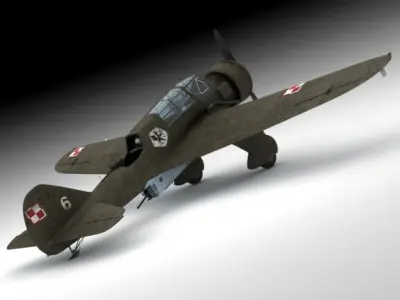 Pzl 23 Karas light bomber 3D model