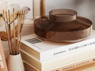 Decorative set bookshelf decor 3D model