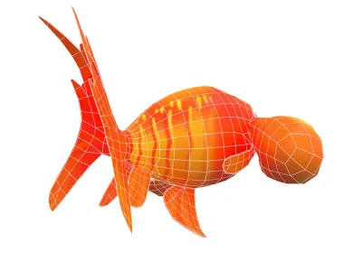 Bubble Eye fish animated   Low-poly 3D model