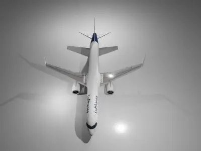 Lufthansa Airbus a321neo 3d model  Low-poly 3D model