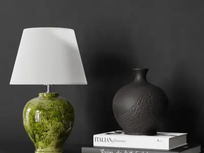  Eno Ceramic Kelantis Jungle Shade Lamp Model, Green 