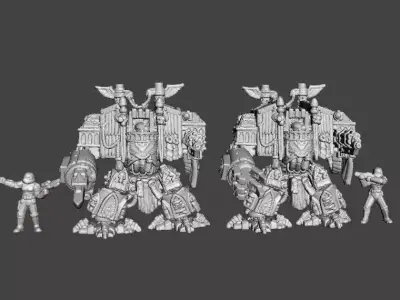 6MM SCALE VENERATED WALKING TOMBS MINIATURE MODELS SCIFI GAMES 3D print model