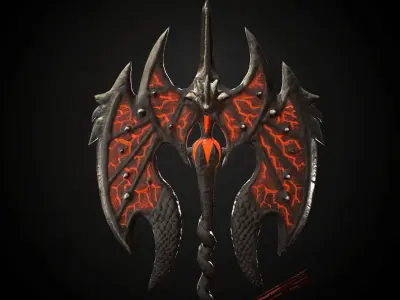 Dragon Axe Low-poly 3D model purchase